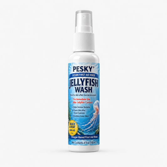 PESKY® Jellyfish Wash – Spray for Marine Stings- for beach bags, boats, dive gear, and coastal first-aid kits