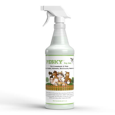 PESKY® Bug Away For Livestock & Pets -  Barns, Stables, Kennels, Enclosures, Feed and more