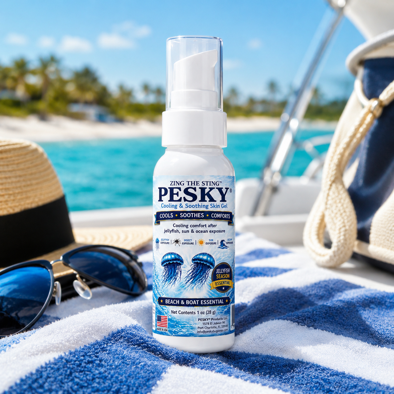 PESKY® Cooling Comfort After Stings for beach days, boating, camping, and outdoor travel